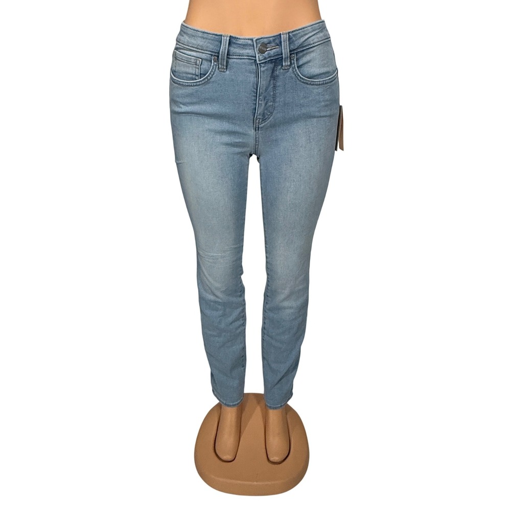 NYDJ Sheri Slim Jeans Womens 0 Light Wash Blue Water Conscious Denim New